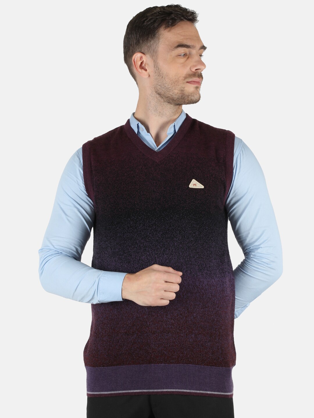 

Monte Carlo Men Purple & Burgundy Colourblocked Sweater Vest