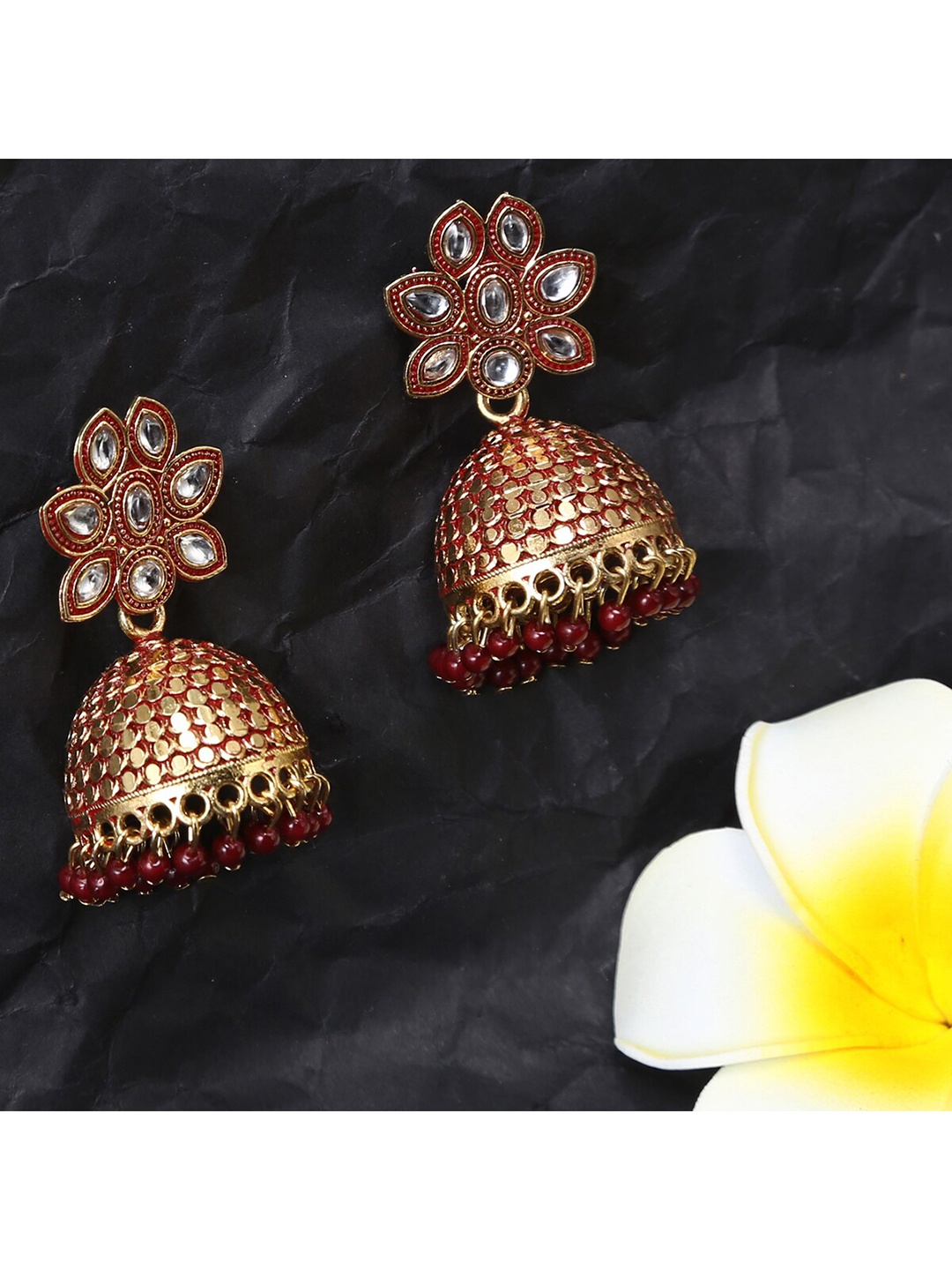 

Jewelz Maroon Contemporary Studs Earrings