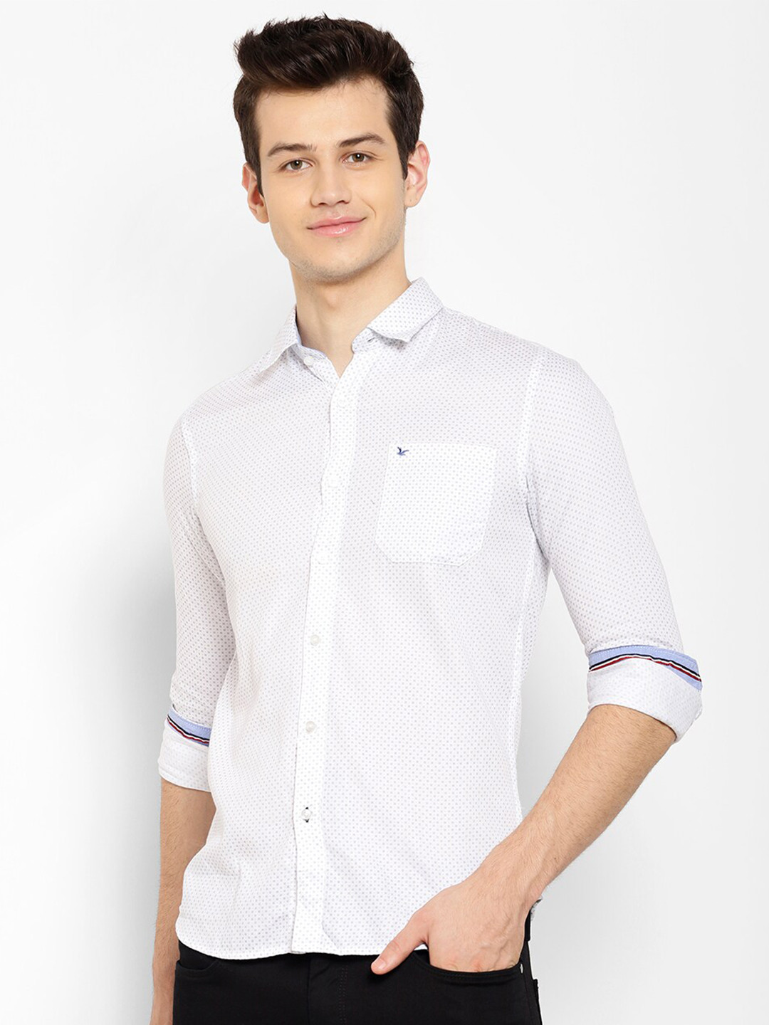 

cape canary Men Blue Smart Casual Shirt