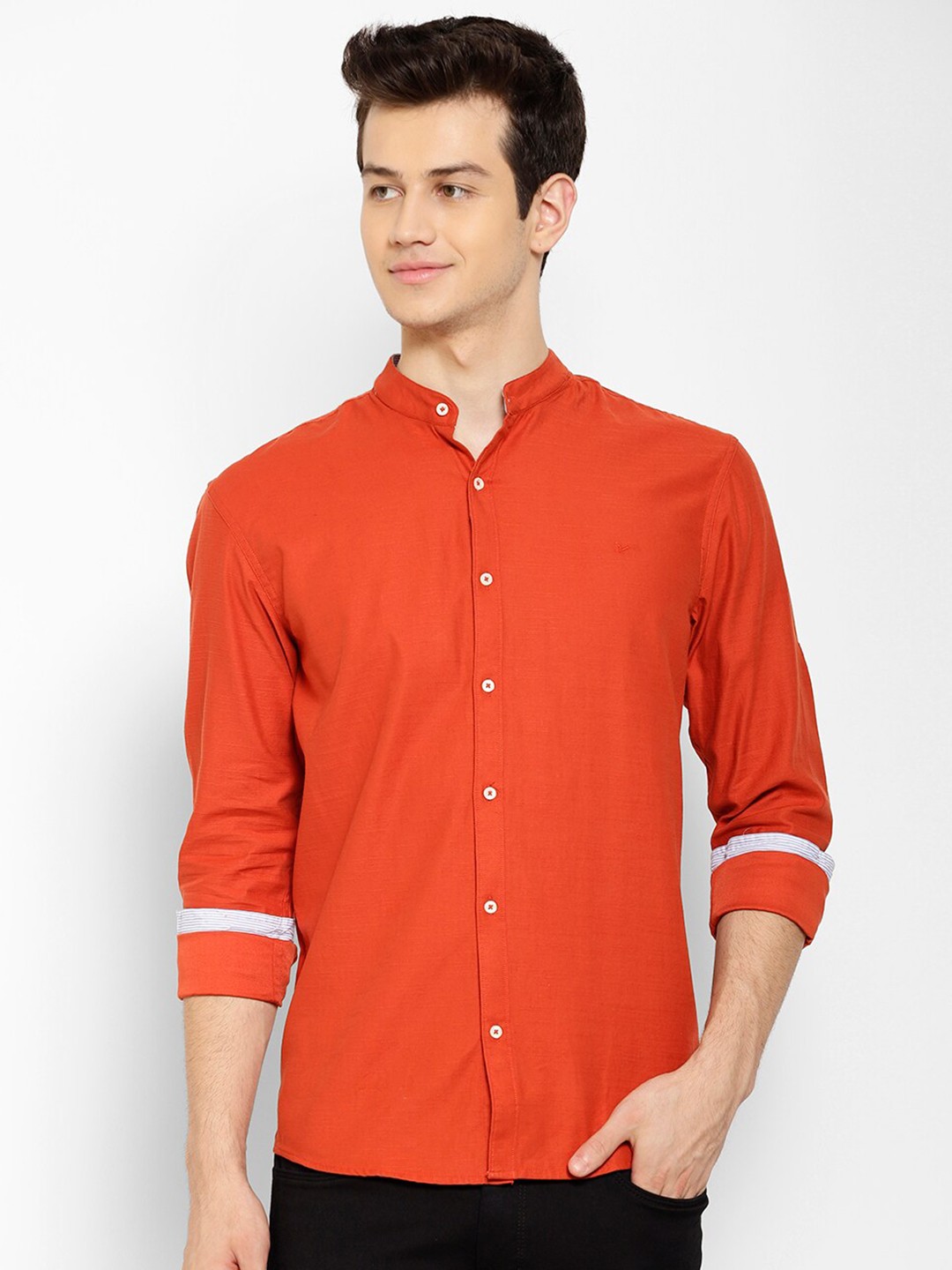 

cape canary Men Orange Smart Casual Shirt
