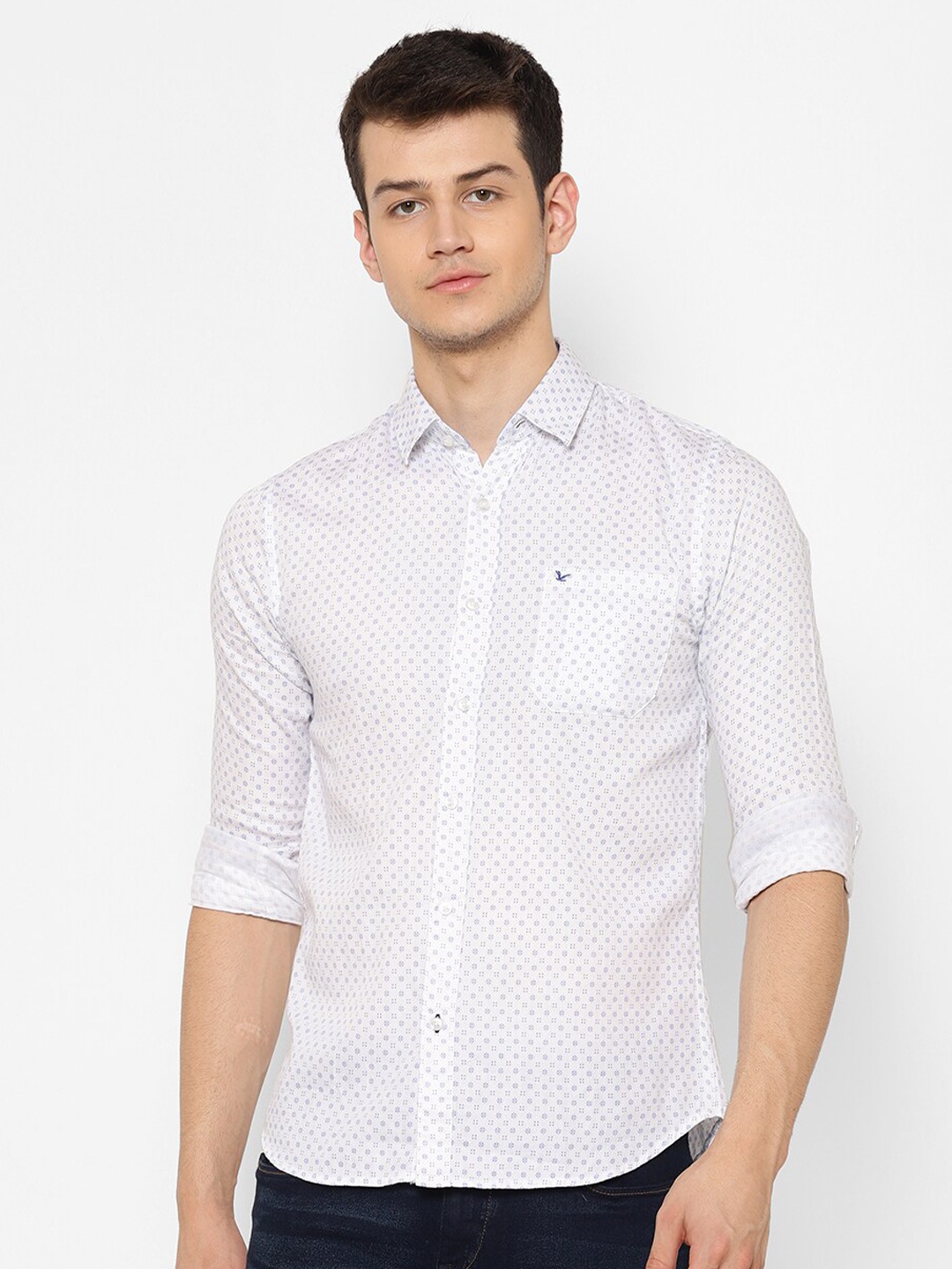 

cape canary Men Blue Smart Printed Casual Shirt