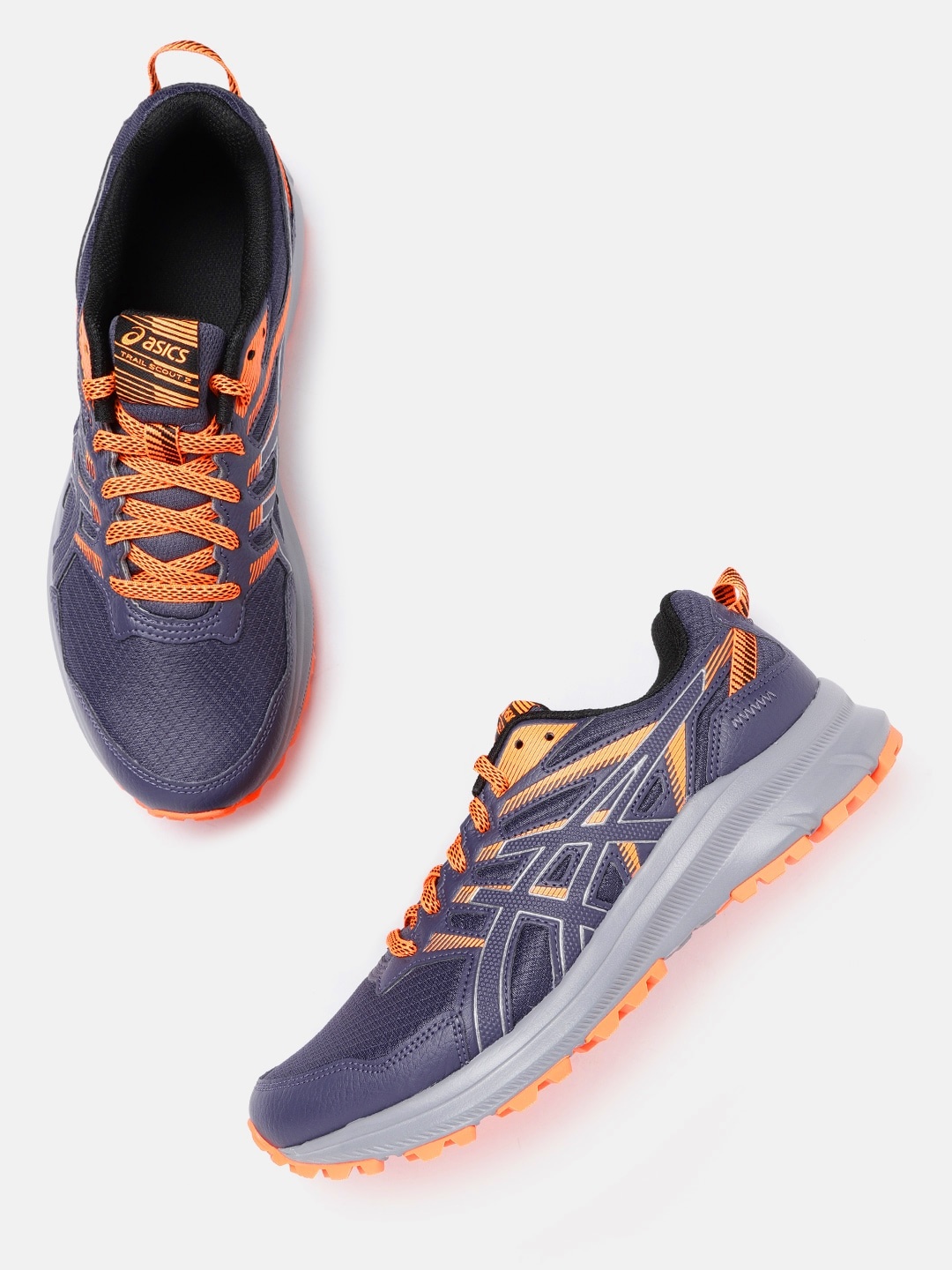 

ASICS Men Blue Woven Design Trail Scout 2 Running Shoes