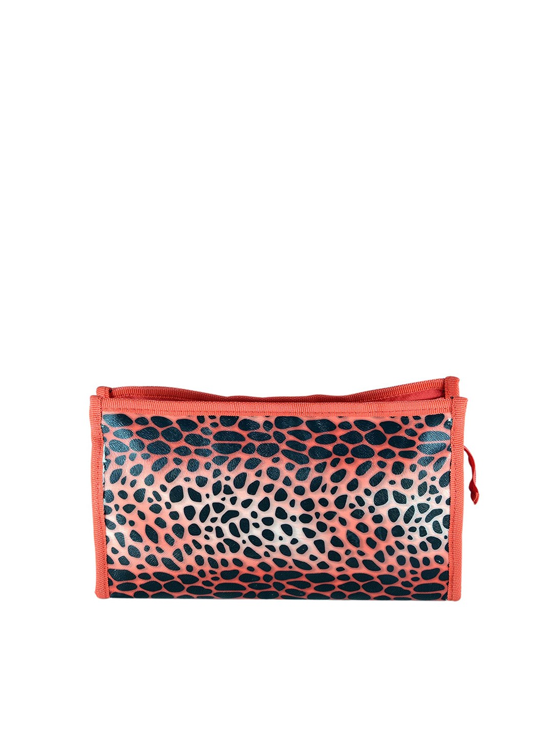 

Instabuyz Women Orange & Black Printed Portable Waterproof Makeup Pouch