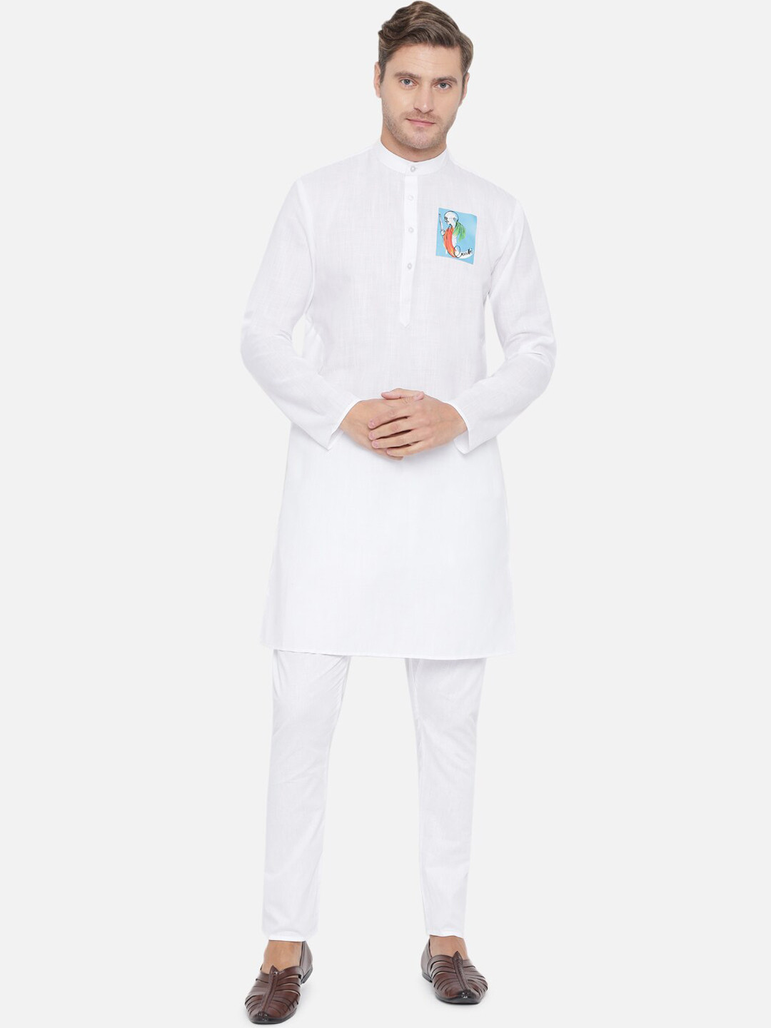 

MAXENCE Men White Pure Cotton Kurta with Pyjamas