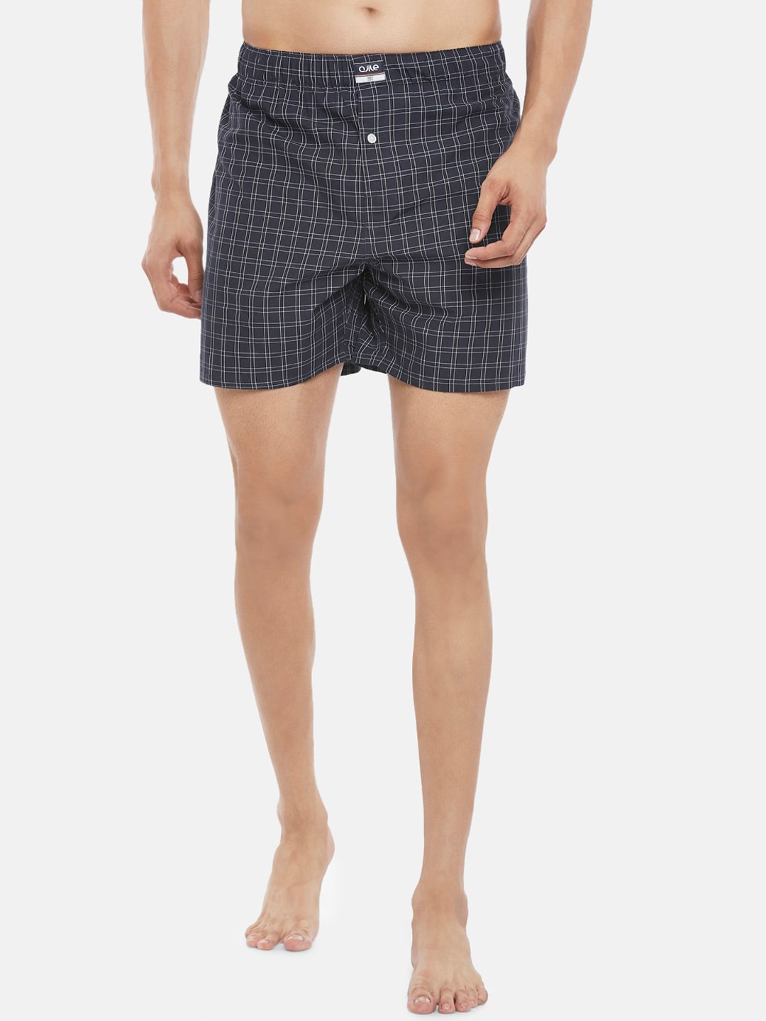 

Ajile by Pantaloons Men Navy Blue & White Checked Pure Cotton Boxer 8905500119592