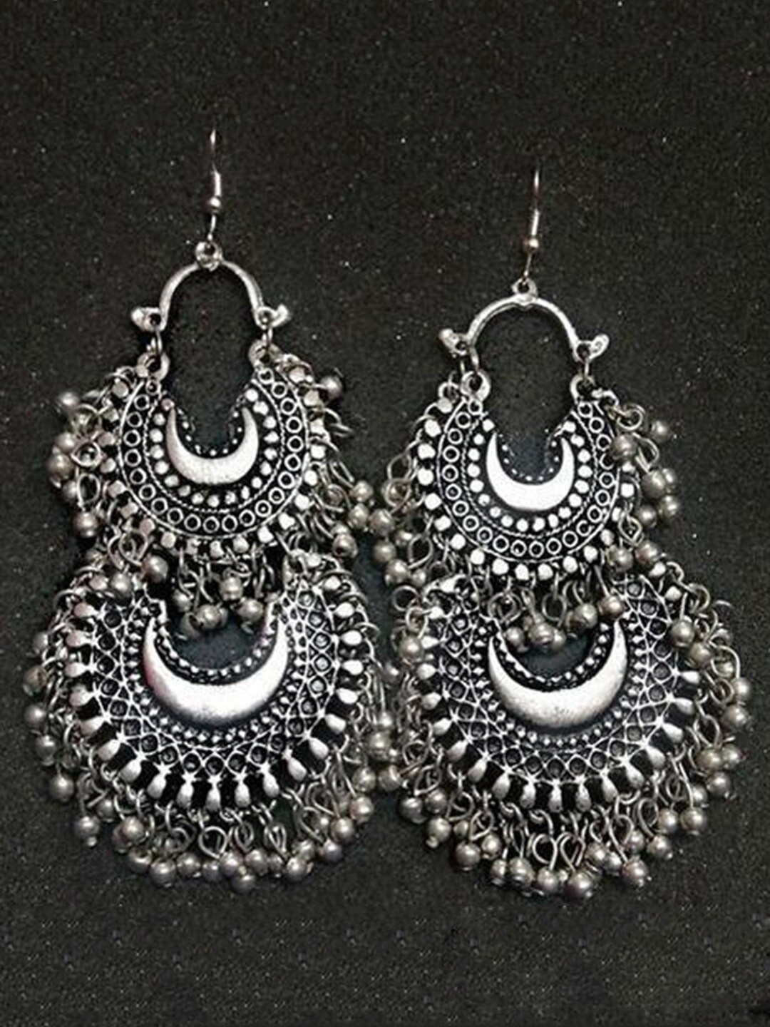 

Vembley Silver-Plated Afgani Chandbalis Earrings