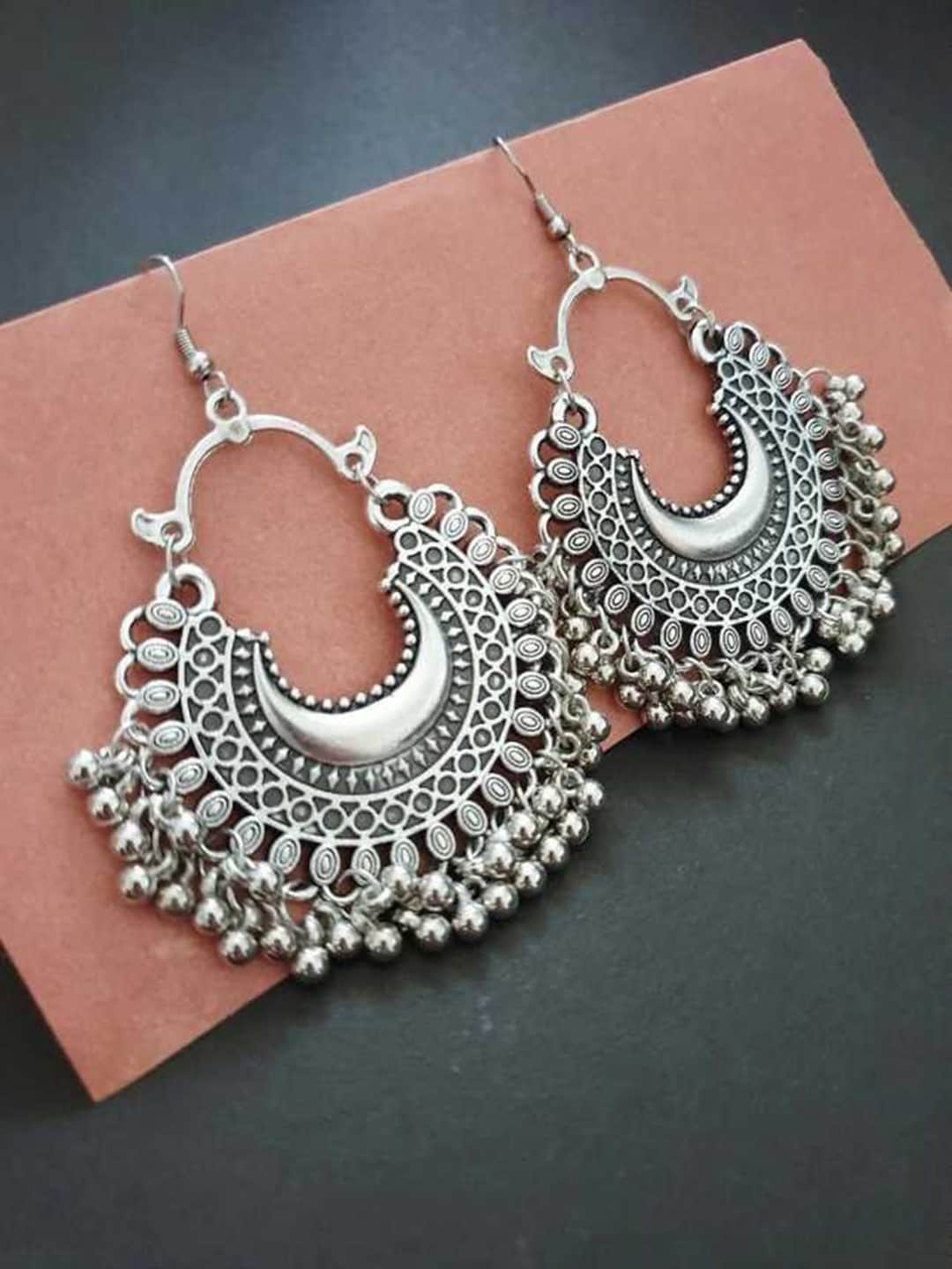 

Vembley Silver-Toned Classic Chandbalis Earrings