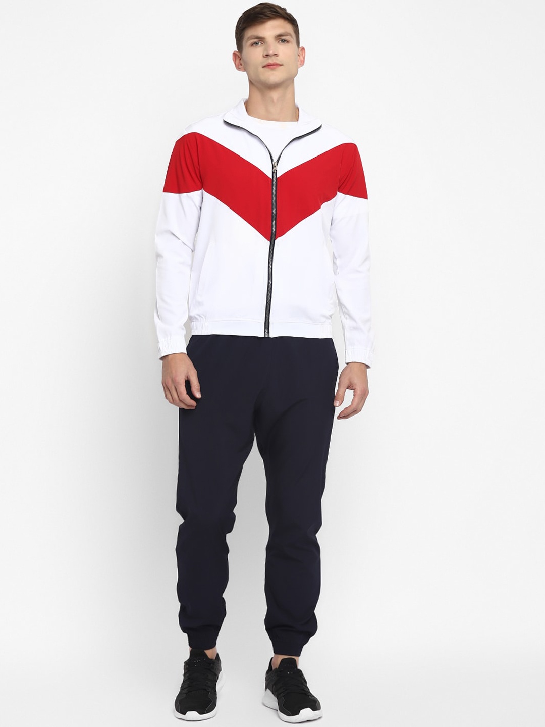 

OFF LIMITS Men White & Red Colourblocked Tracksuit