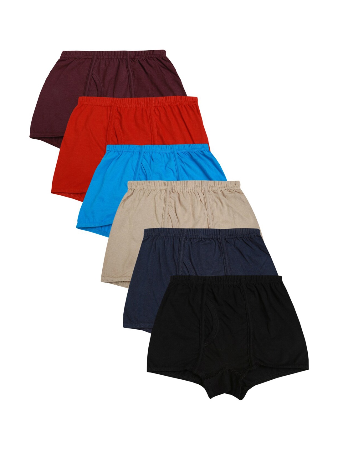 

Red Rose Boys Pack of 6 Solid Cotton Boxer Style Briefs