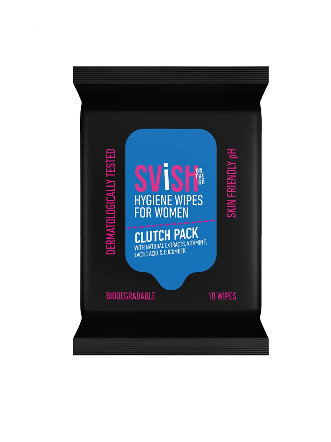 

Svish On The Go Women Intimate Hygiene Wipes - 10 Wipes, Black