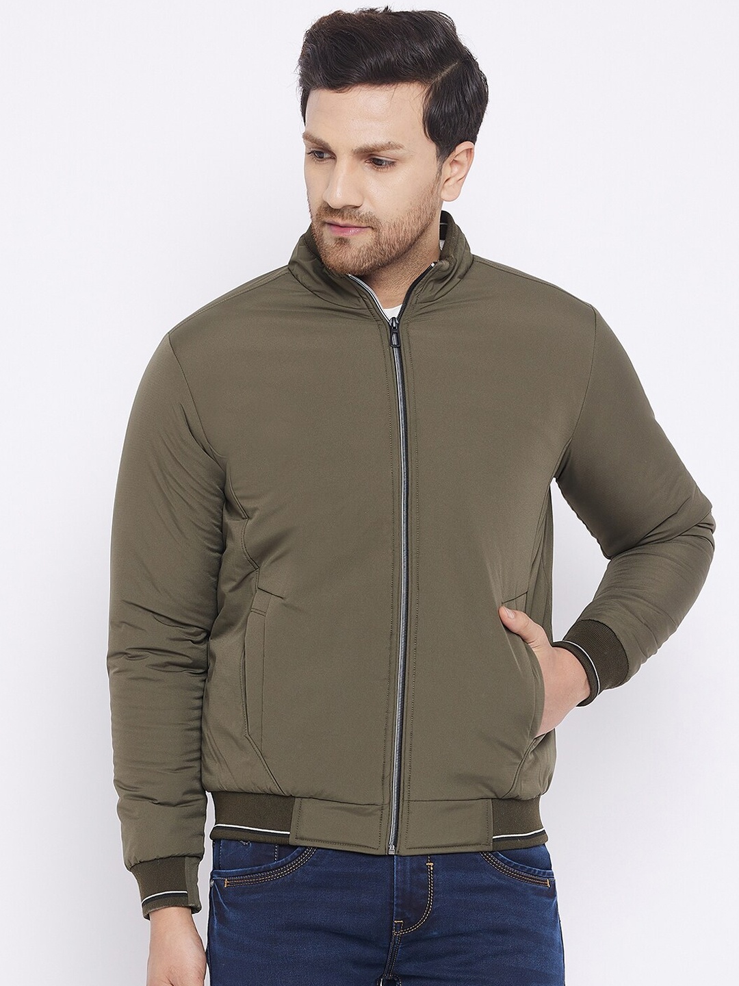 Spirit Men Olive Green Insulator Outdoor Bomber Jacket