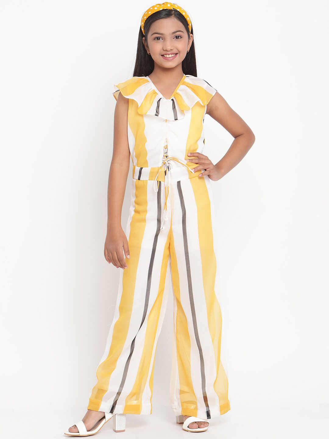 

Stuffie Land Girls Yellow Striped Jumpsuit