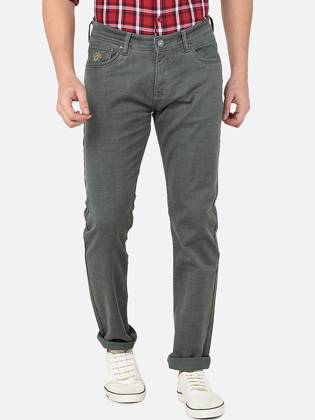 

Oxemberg Men Olive Green Lean Slim Fit Jeans