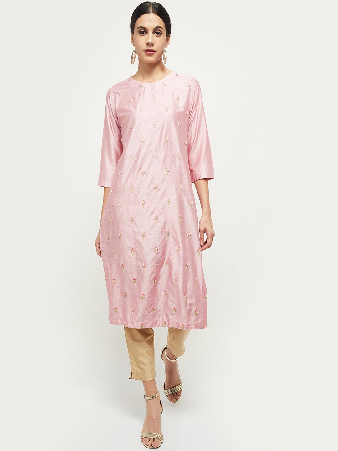 

max Woman Pink Ethnic Motifs Thread Work Kurta