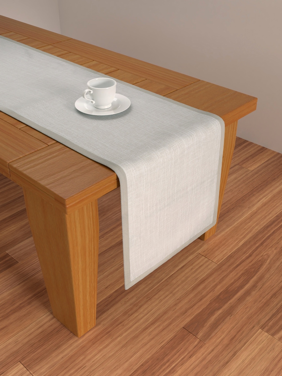 

S9home by Seasons Grey Solid 6-Seater Rectangular Table Runner