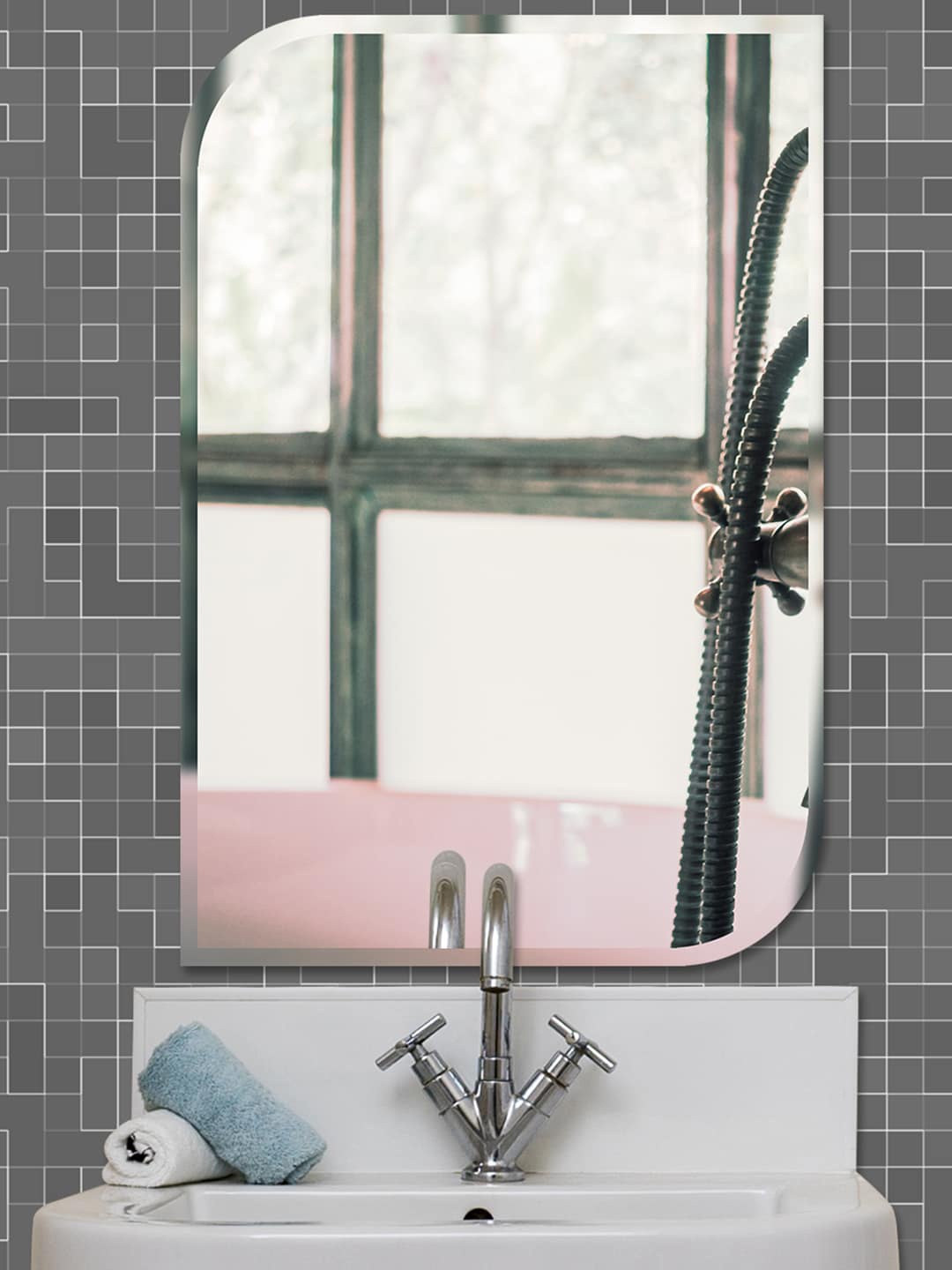 

Art Street Transparent Vertical Shape Glass Wall Mirror