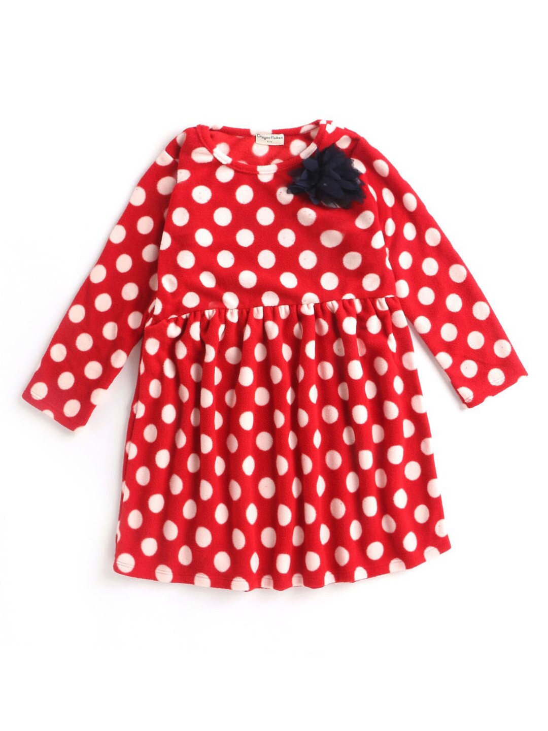 

Hopscotch Red & White Chiffon Peplum Dress
