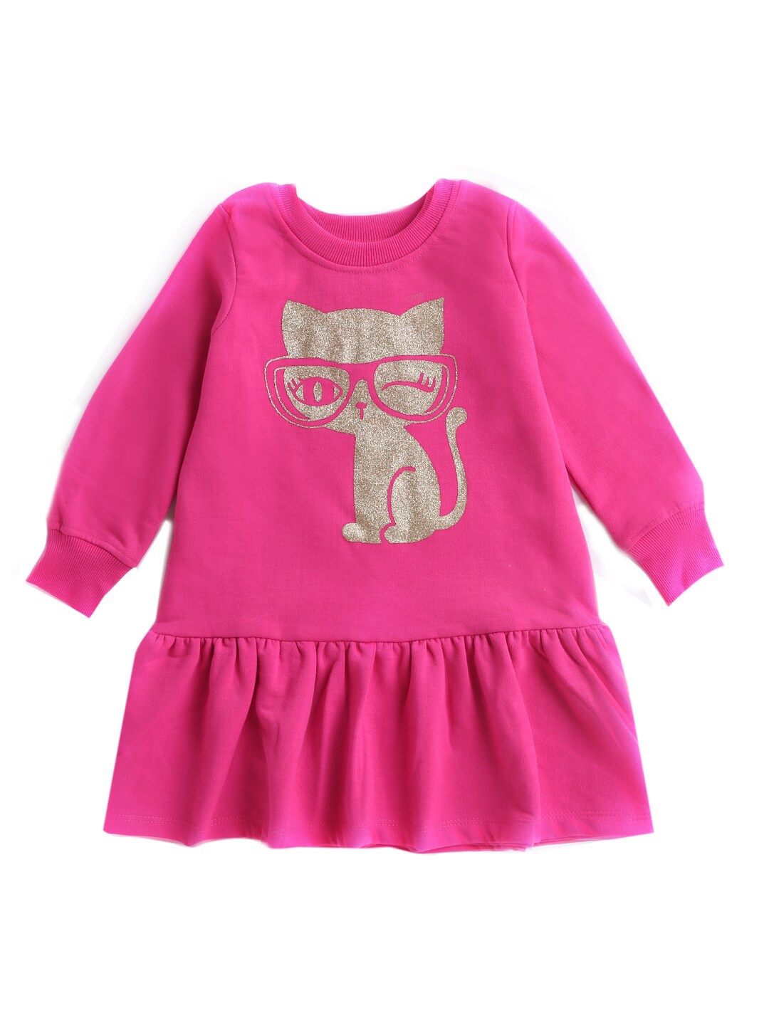 

Hopscotch Pink Printed Drop-Waist Dress
