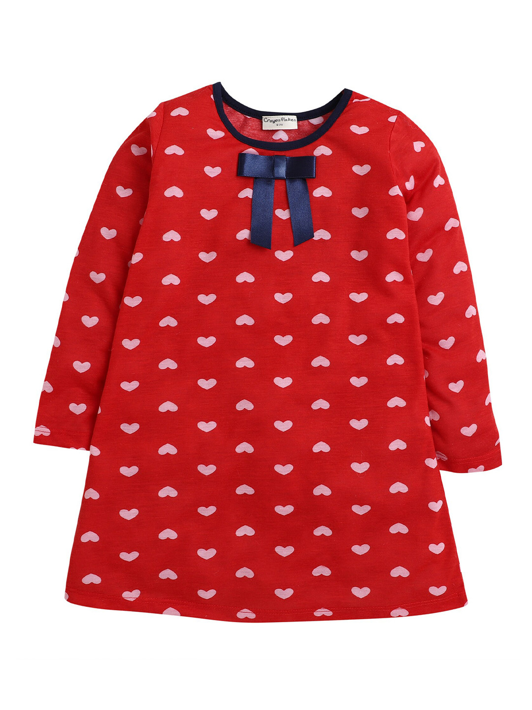 

Hopscotch Red & White A-Line Cotton Dress