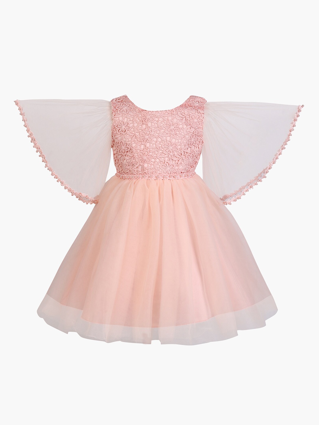 

Hopscotch Pink Embroidered Chiffon Dress