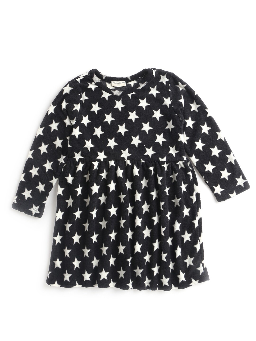 

Hopscotch Girls Star Printed Polar Fleece Dress, Black