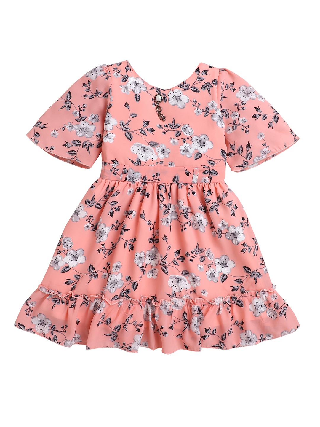 

Hopscotch Pink Floral Pure Cotton Dress