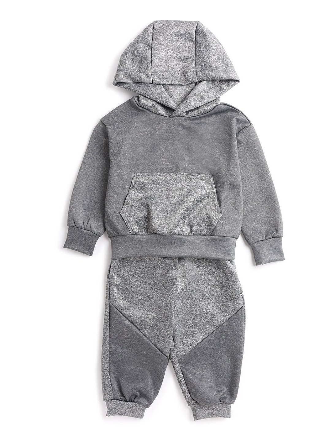 

Hopscotch Girls Grey Melange Sweatshirt And Jogger Set