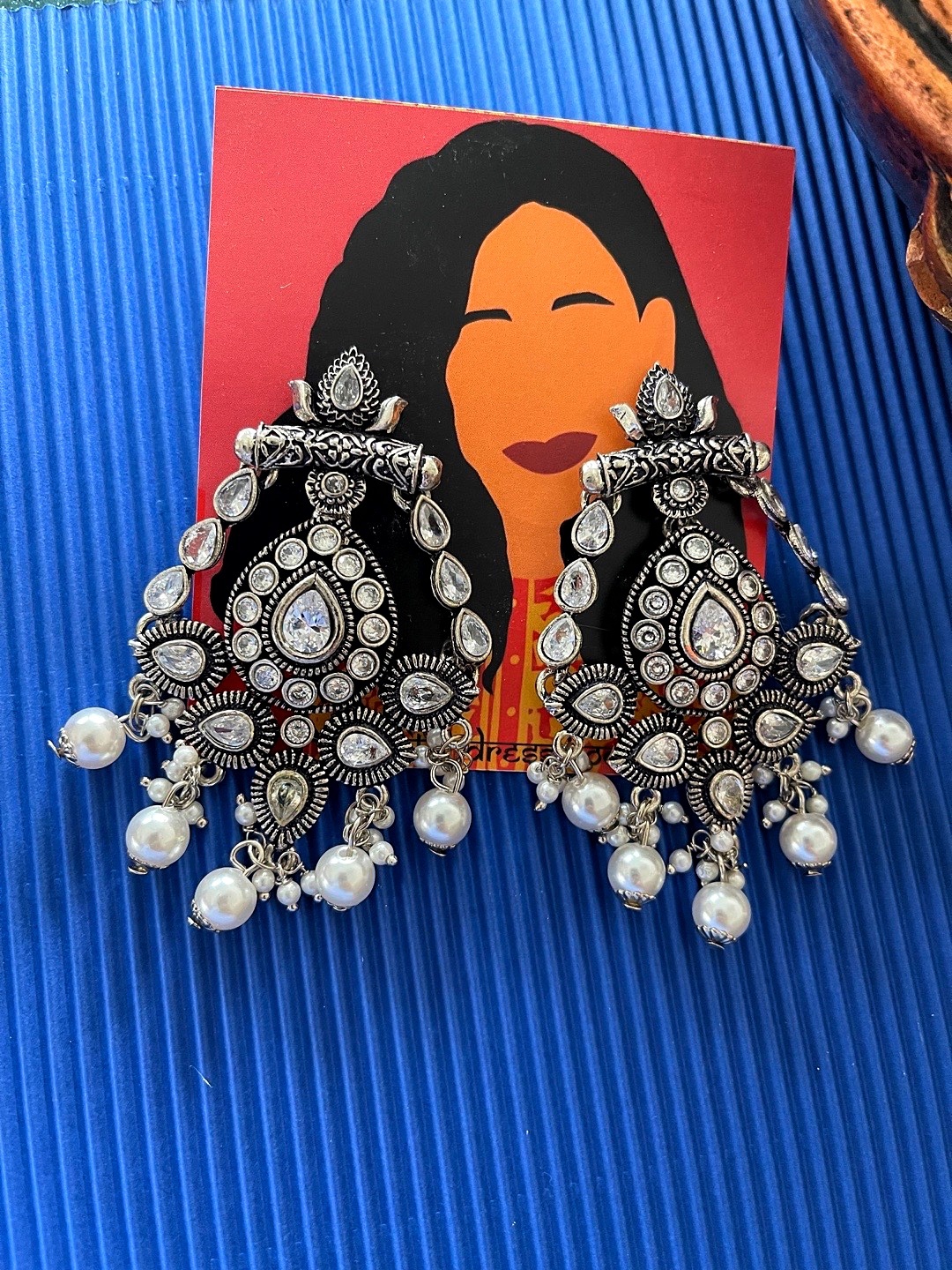 

Digital Dress Room White Contemporary Jhumkas Earrings