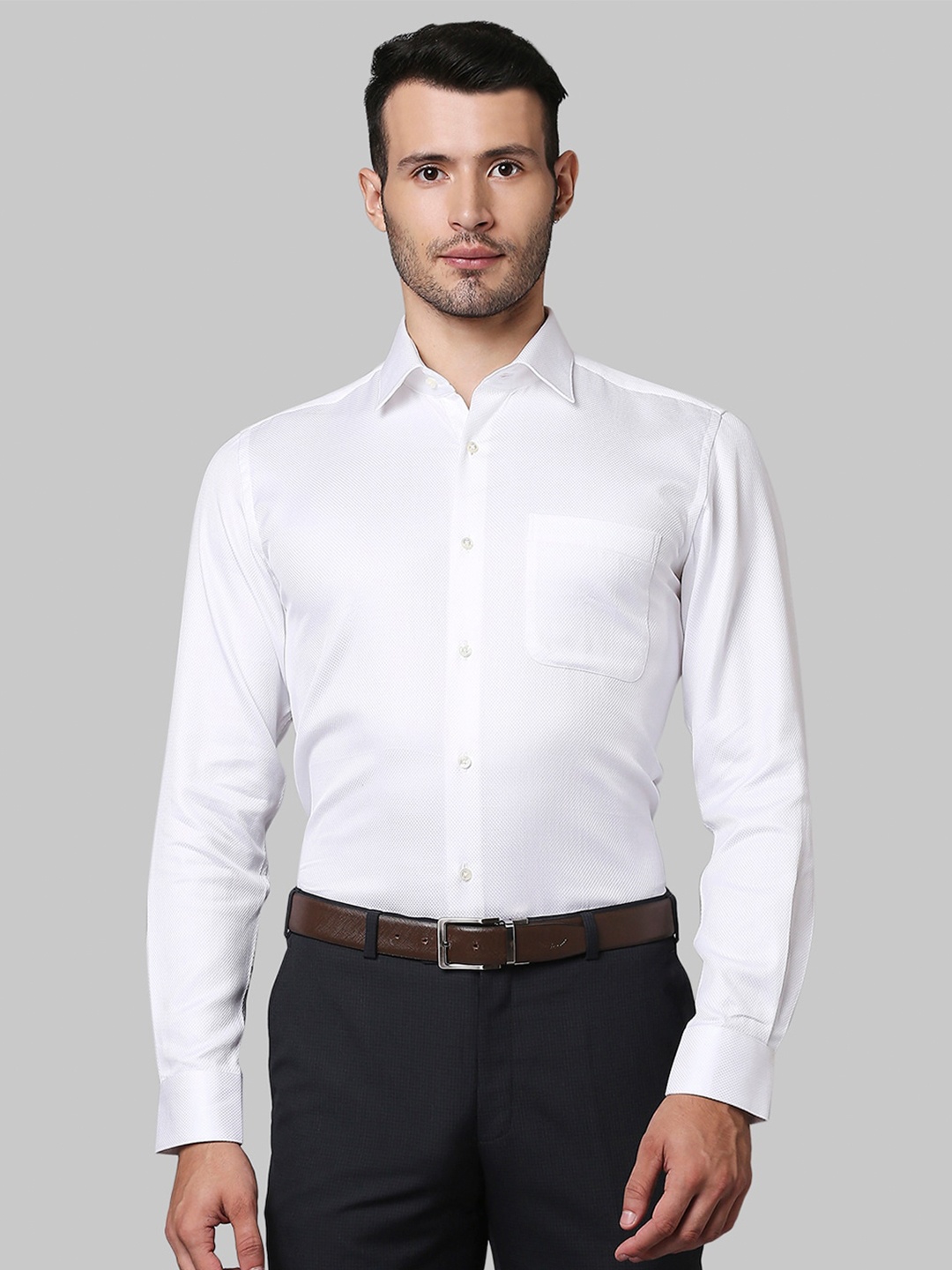 

Raymond Men Cotton White Solid Formal Shirt