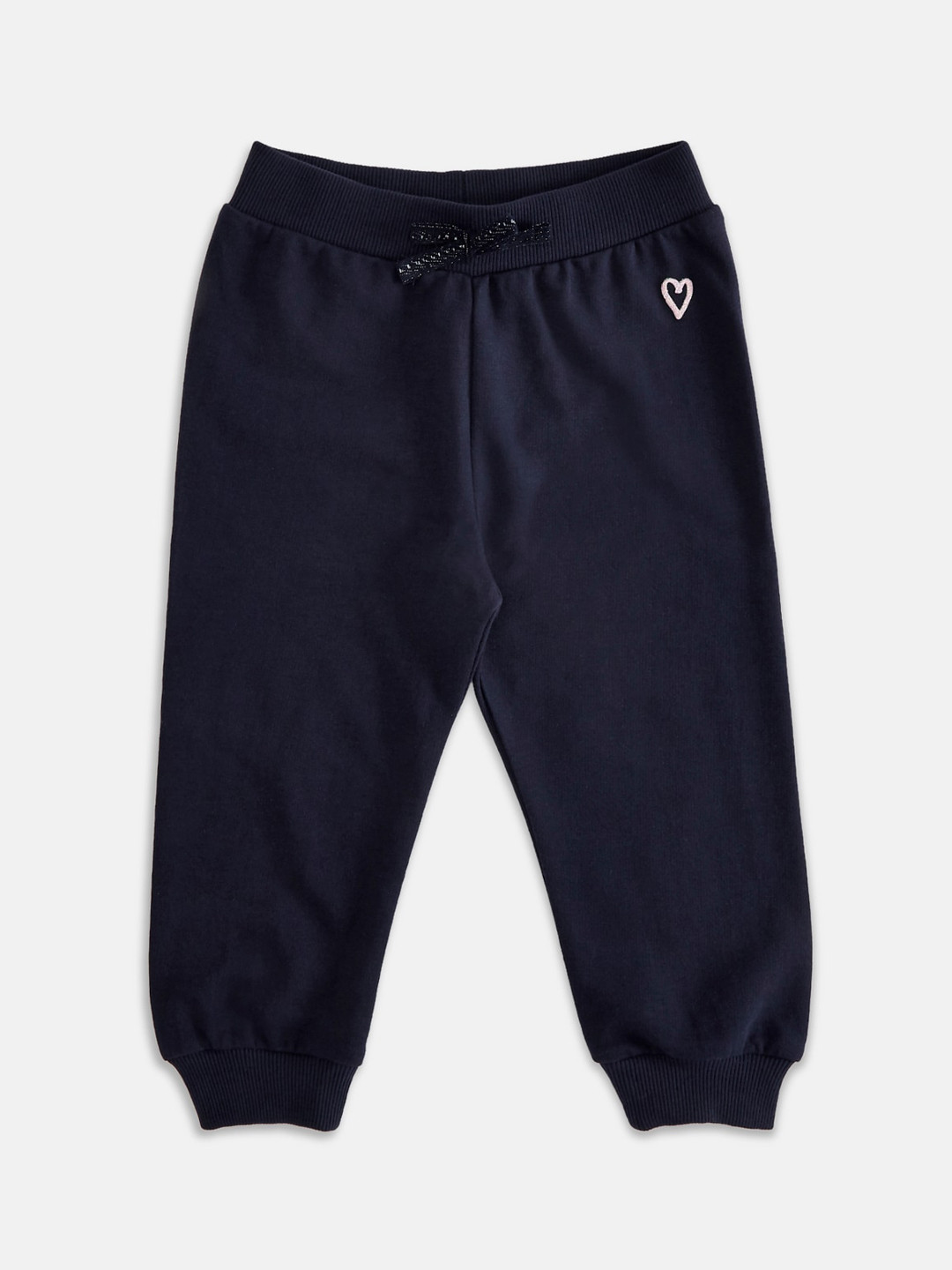 

Pantaloons Baby Girls Navy Blue Solid Cotton Joggers