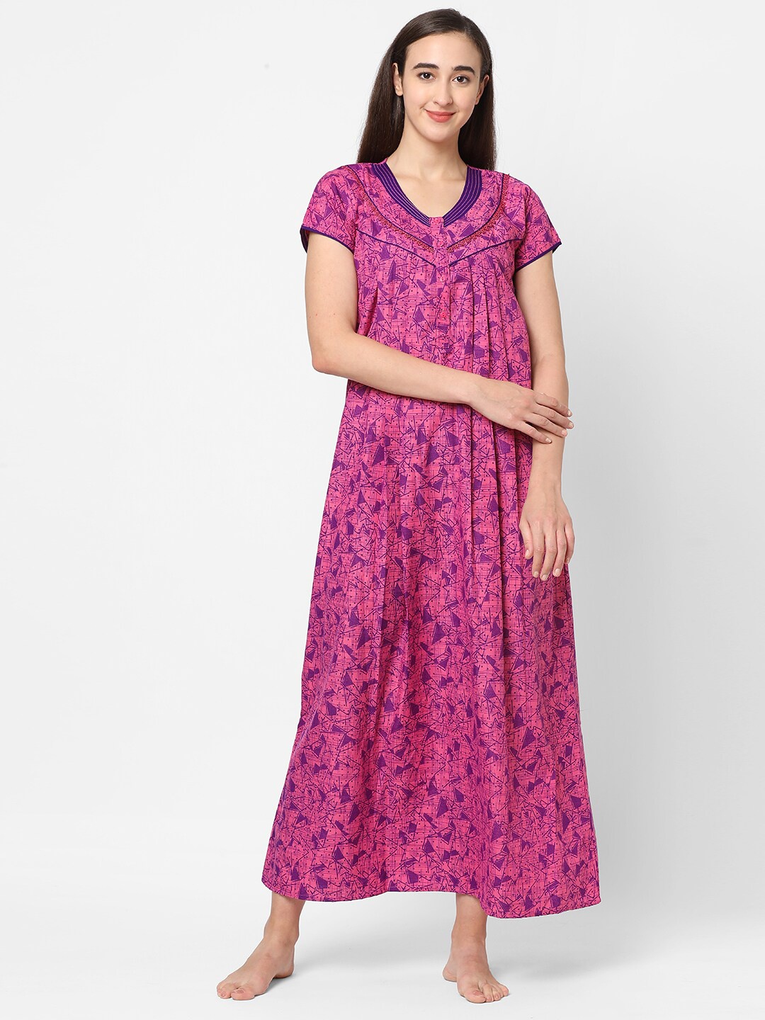 

Sweet Dreams Pink Printed Maxi Nightdress