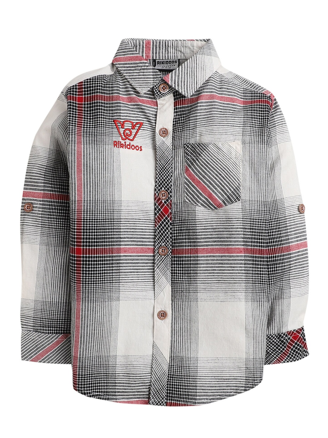 

Hopscotch Boys White Relaxed Checked Casual Shirt