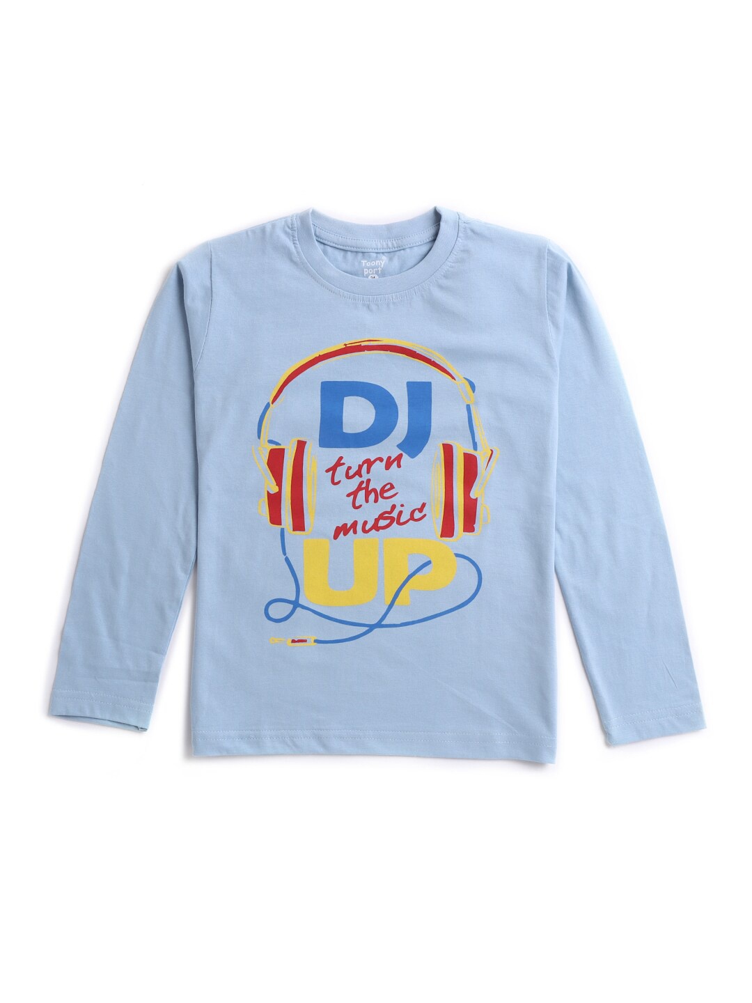 

Hopscotch Boys Blue DJ Printed Pure Cotton T-shirt