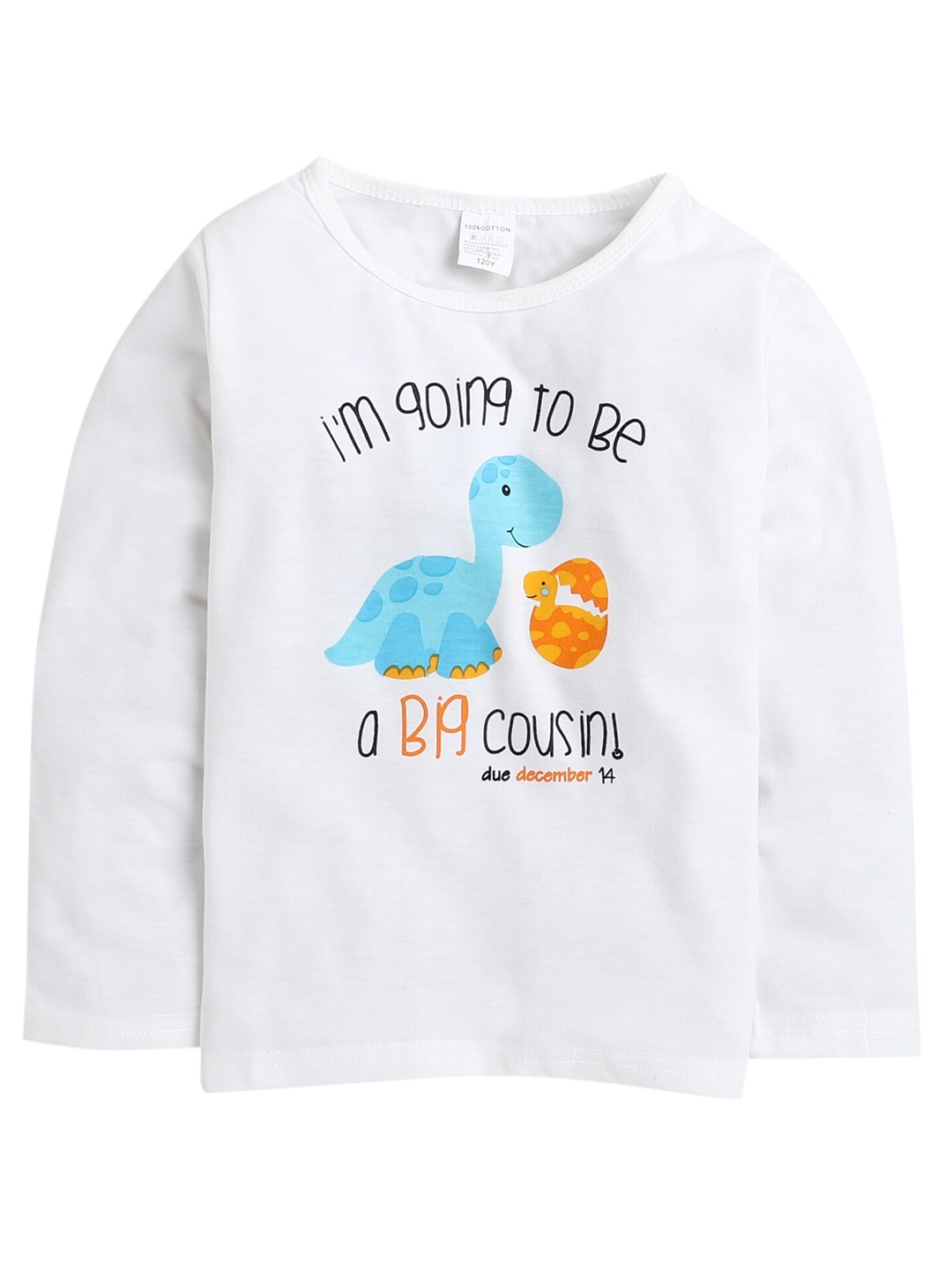 

Hopscotch Boys White & Turquoise Blue Typography Printed T-shirt
