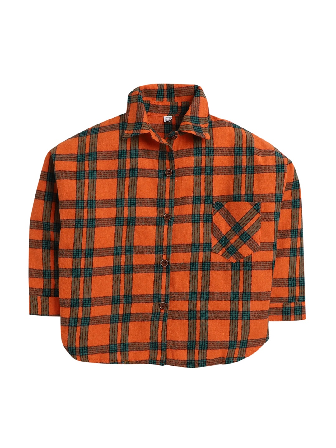

Hopscotch Boys Orange Checked Casual Shirt