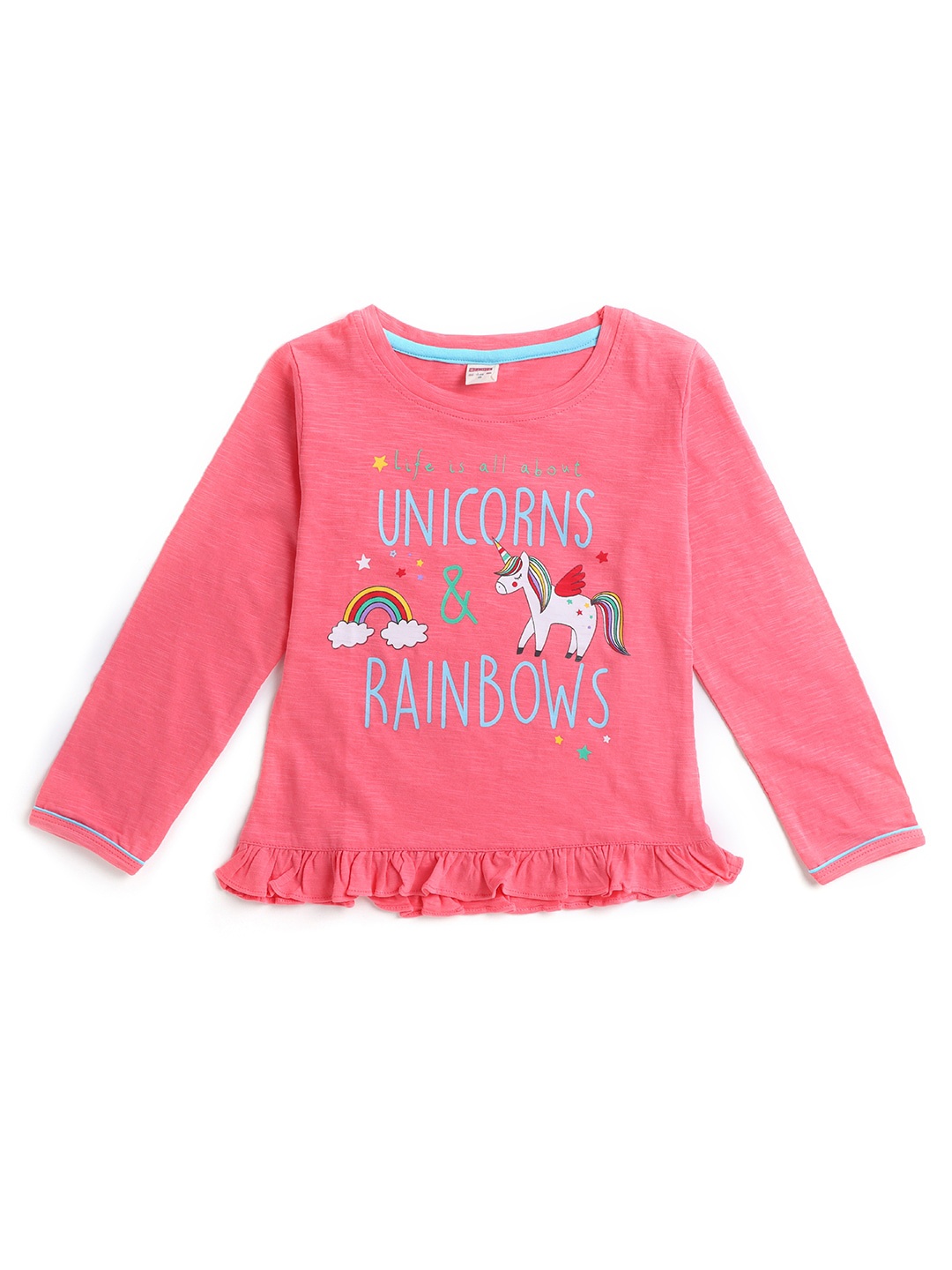 

Hopscotch Girls Pink Printed T-shirt