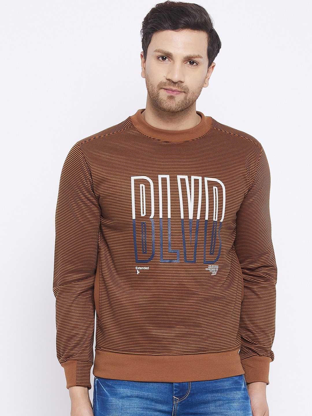 

Spirit Men Brown Printed Sweatshirt