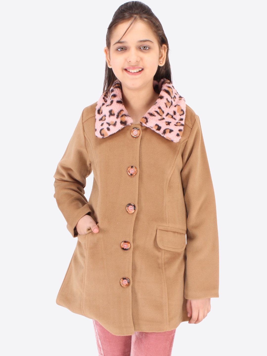 

CUTECUMBER Girls Brown Longline Tailored Jacket