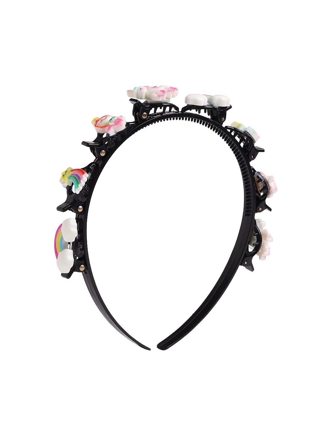 

Yellow Bee Girls Multi Color Unicorn and Rainbow Embellished Hair Band