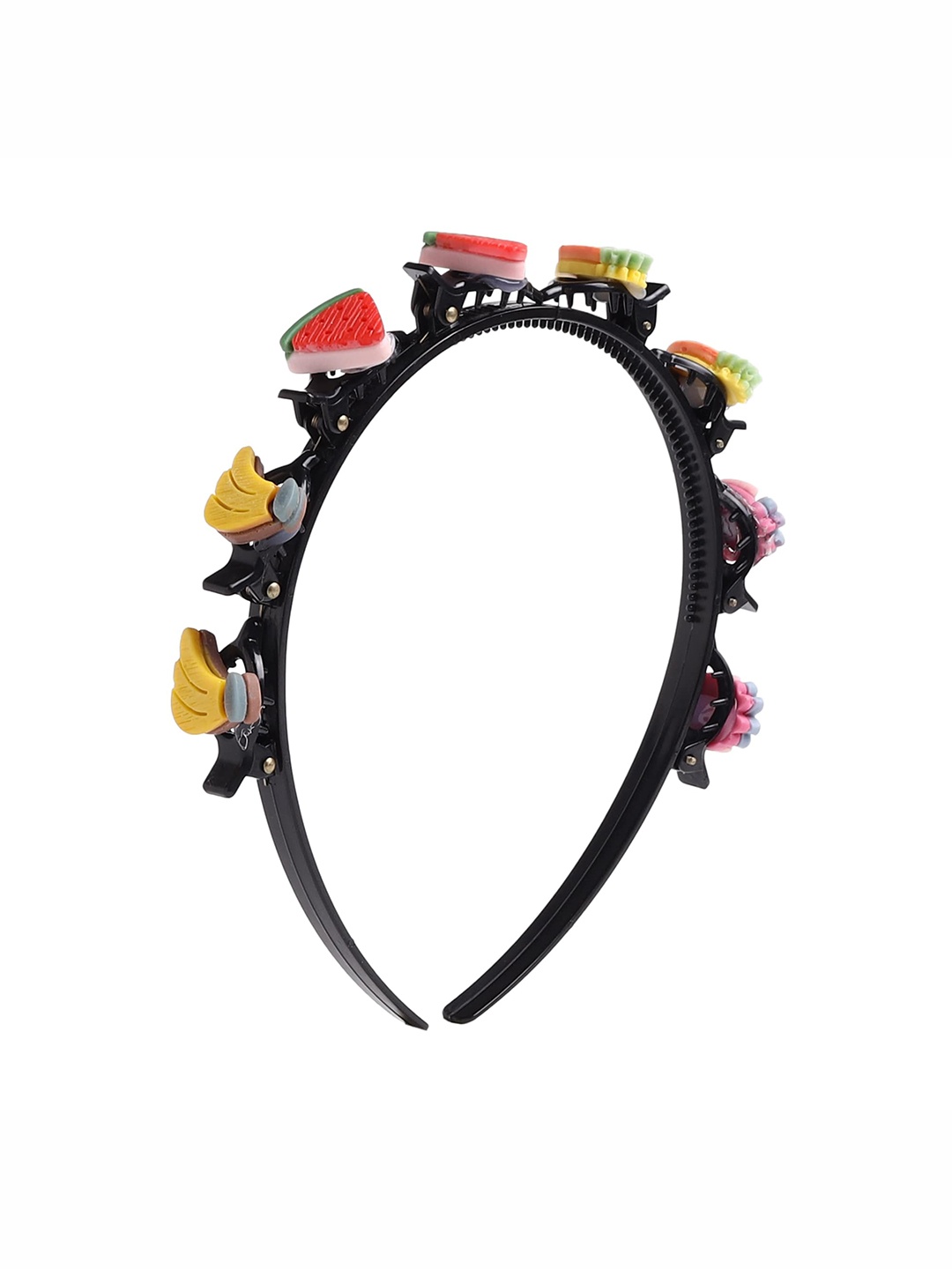 

Yellow Bee Girls Multicoloured & Black Embellished Hairband, Multi