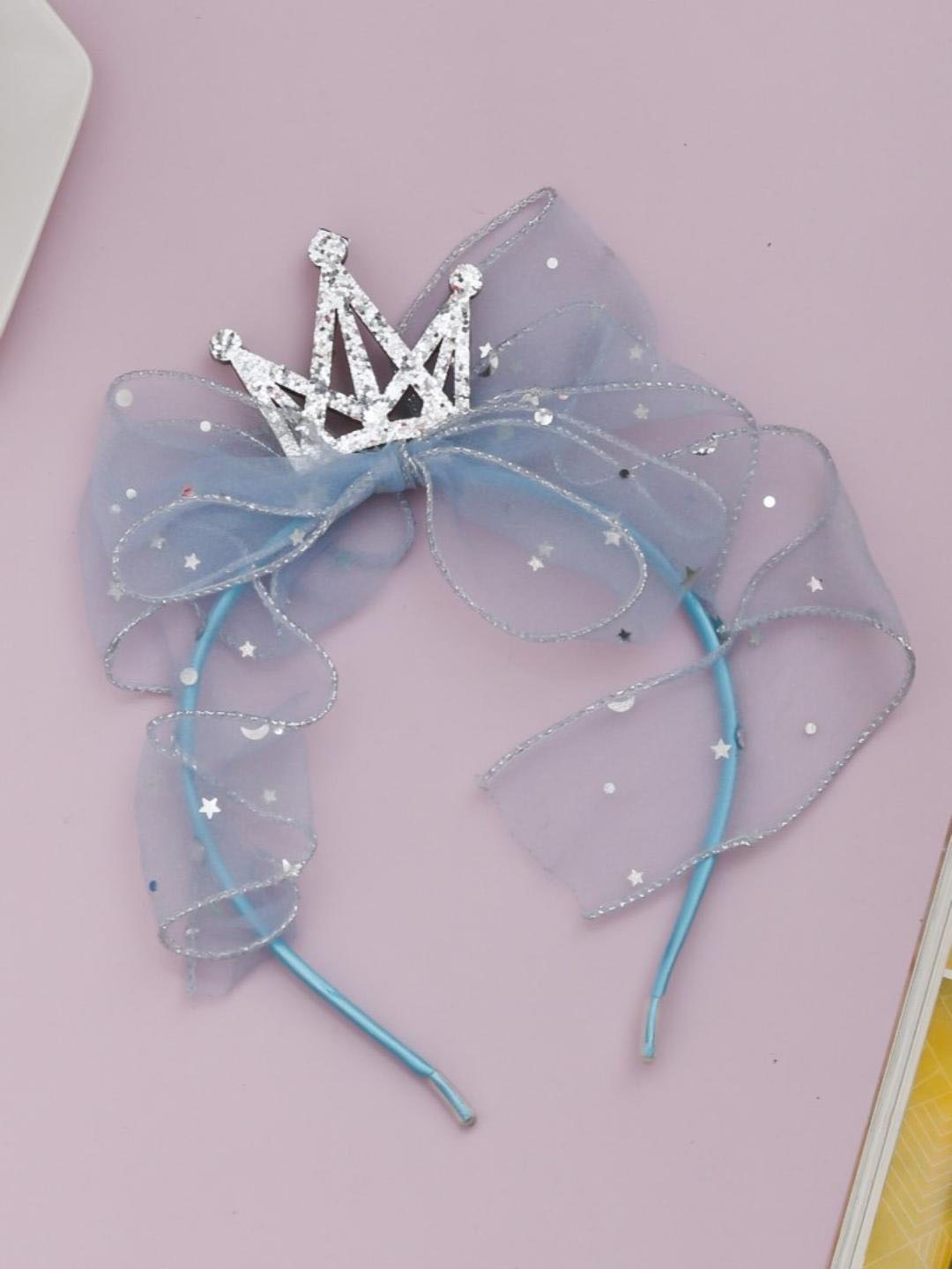 

Yellow Bee Girls Blue & White Embellished Hairband