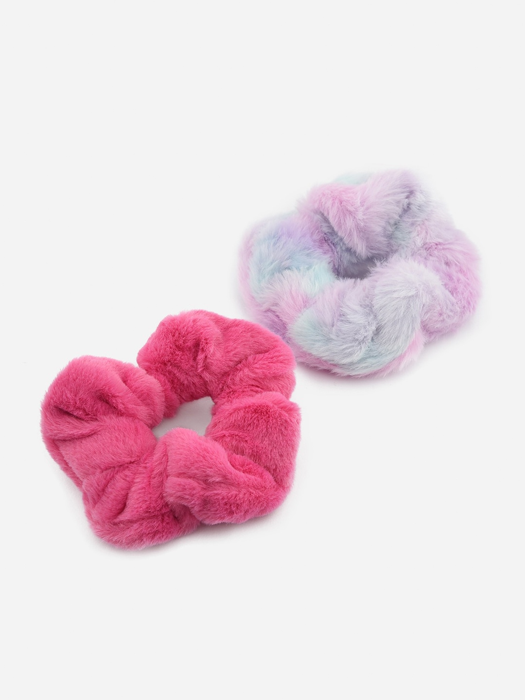 

Toniq Kids Girls Pink & Lavender Set of 2 Fluffy Fur Ponytail Holders