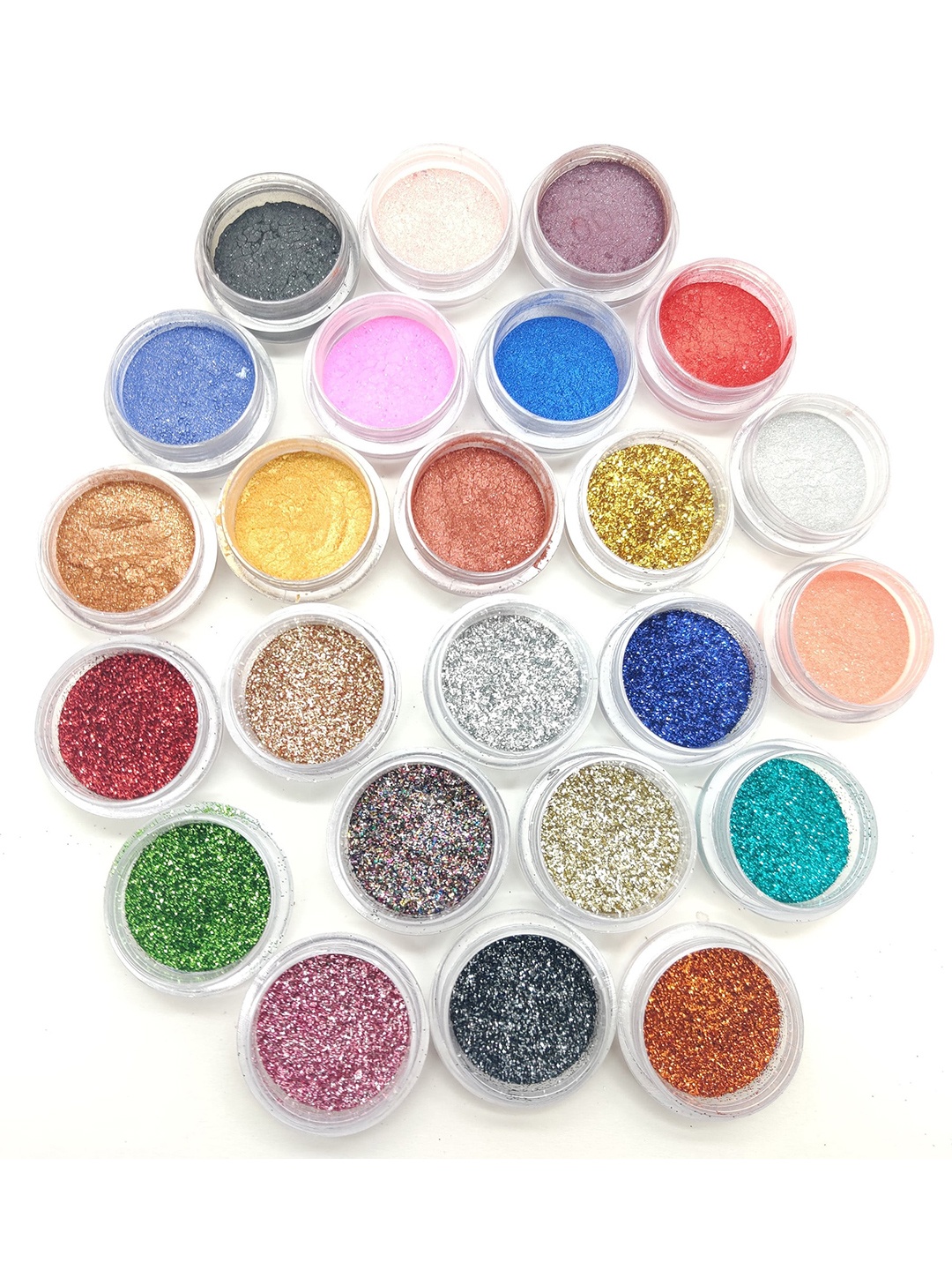 

Ronzille Set of 24 Round Assorted Shimmer Glitter Dust Powder EyeShadow