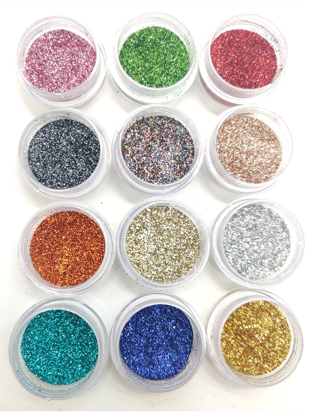 

Ronzille Set Of 12 Round Glitter Dust Powder EyeShadow, Assorted
