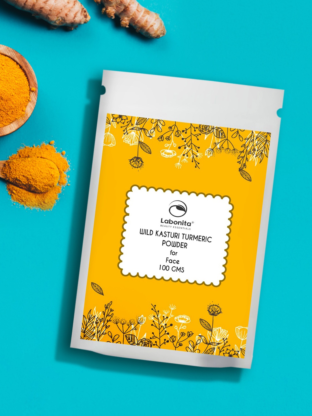 

Labonita Natural Kasturi Manjal Powder - Wild Turmeric - For Face & Body Care, Yellow