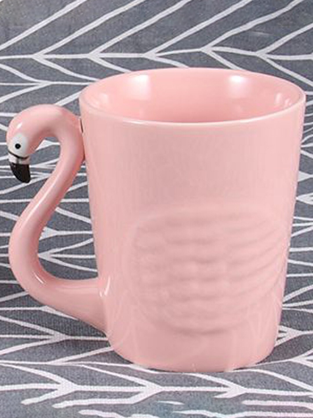 

BonZeaL Pink Hand Painted Textured Ceramic Glossy Cups