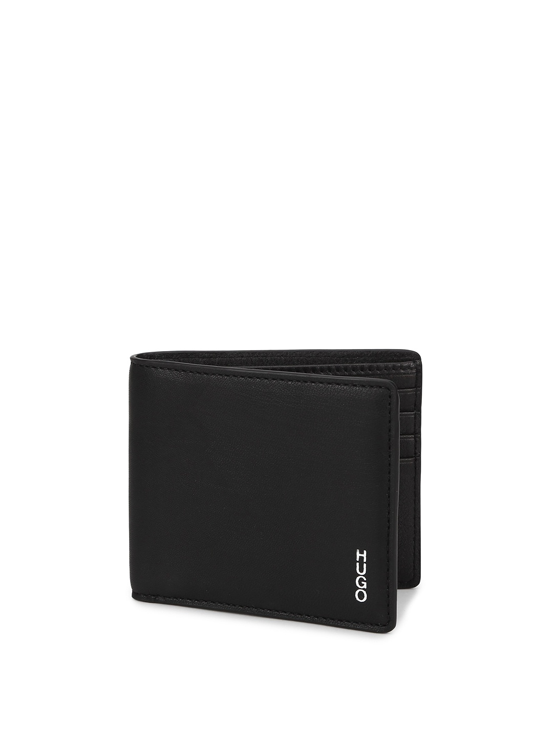 

HUGO Men Black Leather Two Fold Wallet