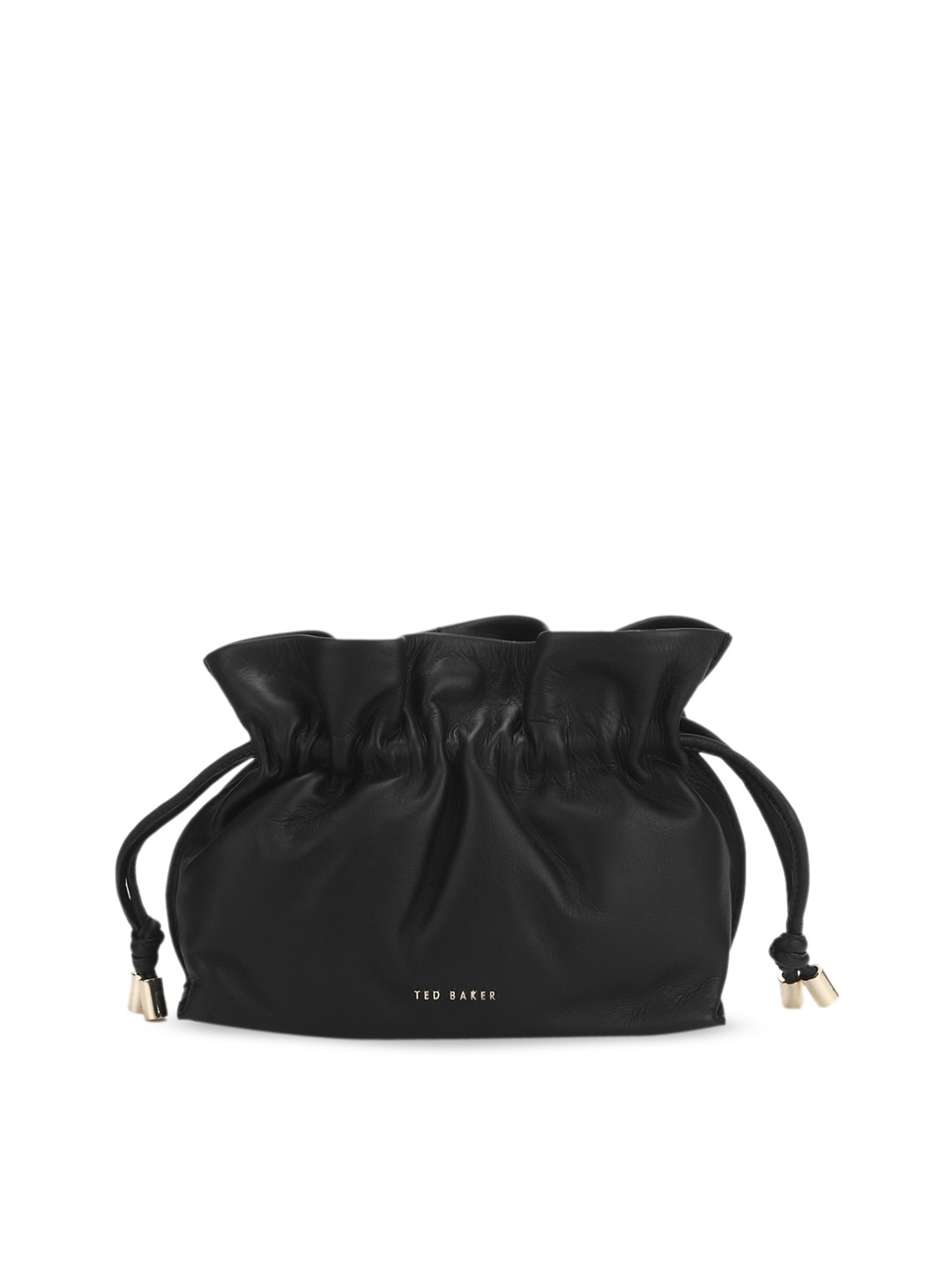 

Ted Baker Women Black Gathered Drawstring Detail Pouch