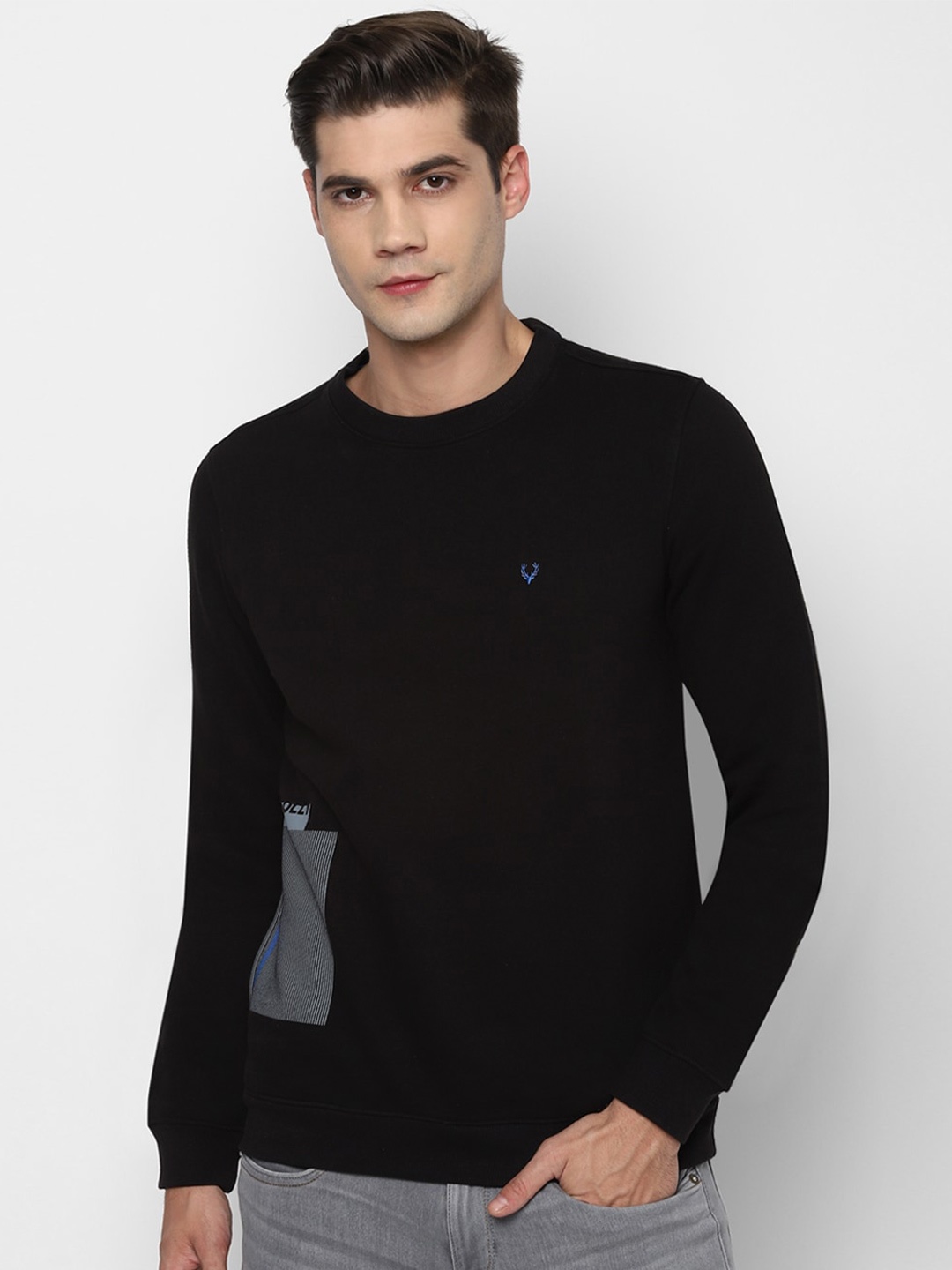 

Allen Solly Men Black Solid Sweatshirt
