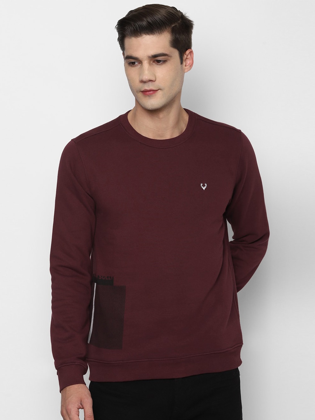 

Allen Solly Men Maroon Pure Cotton Sweatshirt